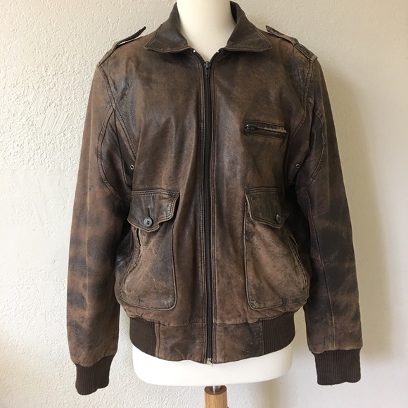 Saks Fifth Avenue Other - Saks Fifth Avenue brown leather bomber jacket